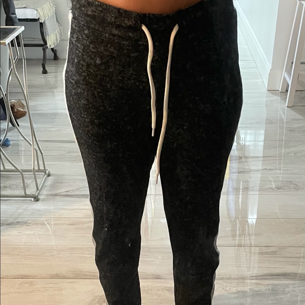 Black Sweatpants with White Stripe on both sides